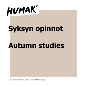 Syksyn opinnot