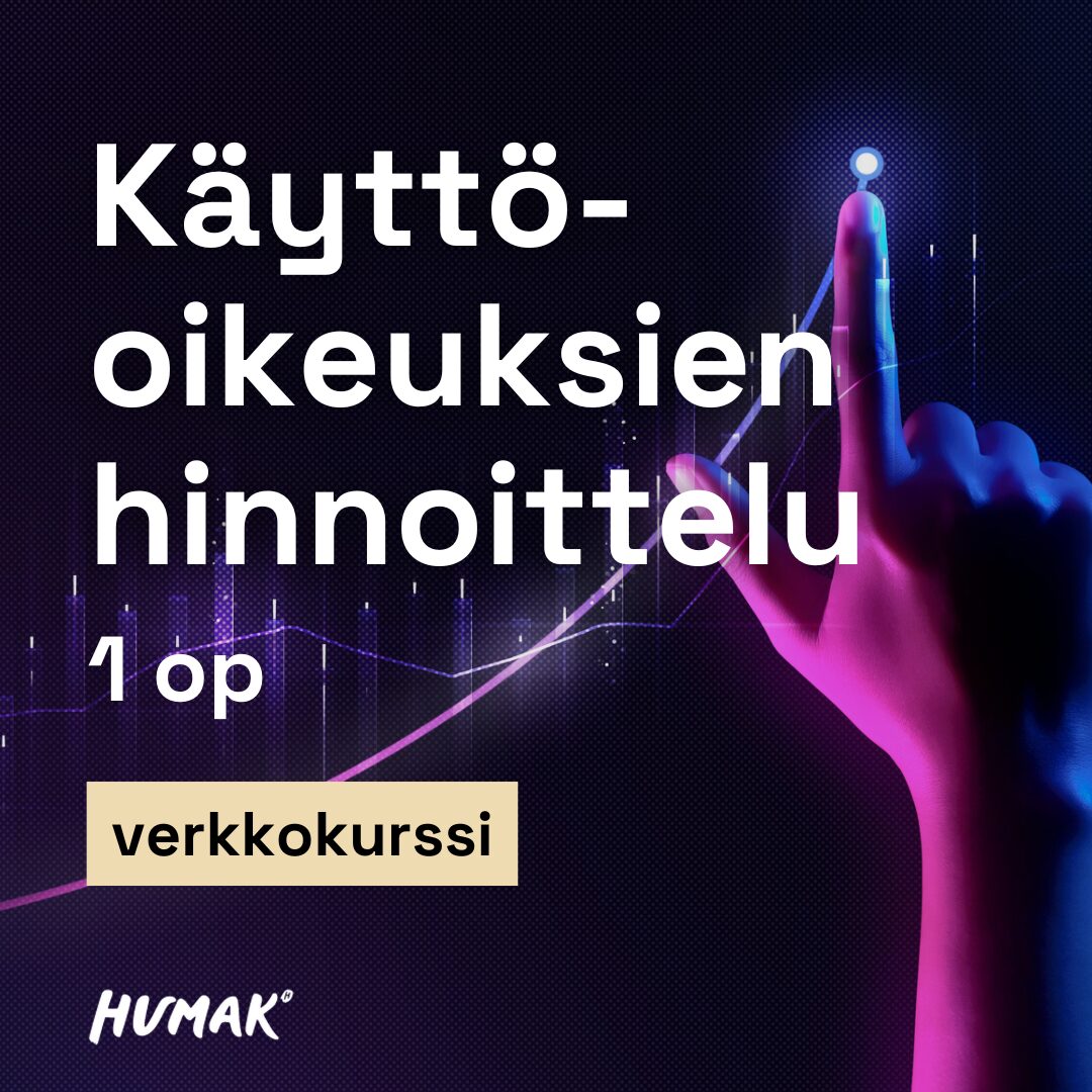 Käyttöoikeuksien hinnoittelu 1 op verkkokurssi