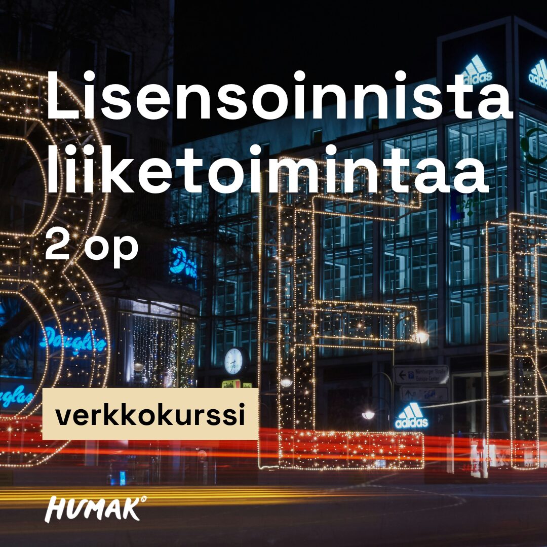 Lisensoinnista liiketoimintaa 2 op verkkokurssi