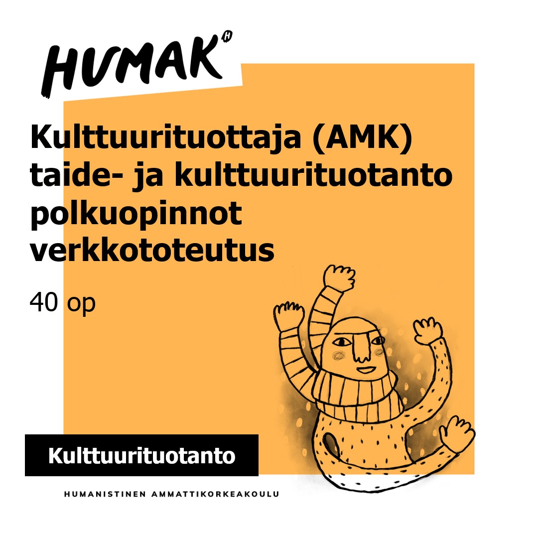 Kulttuurituottaja (AMK) -polkuopinnot 40 op, taide- ja kulttuurituotanto, verkko-opinnot